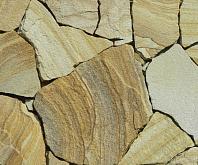 Дикий камень песчаник желто-коричневый с рисунком толщ 5см (1м2)