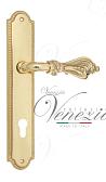 Дверная ручка Venezia на планке PL98 мод. Florence (полир. латунь) под цилиндр