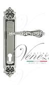 Дверная ручка Venezia на планке PL96 мод. Monte Cristo (натур. серебро + чернение) под