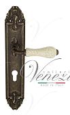 Дверная ручка Venezia на планке PL90 мод. Colosseo (ант. бронза с белой керамикой паут