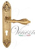 Дверная ручка Venezia на планке PL90 мод. Anafesto (франц. золото) под цилиндр